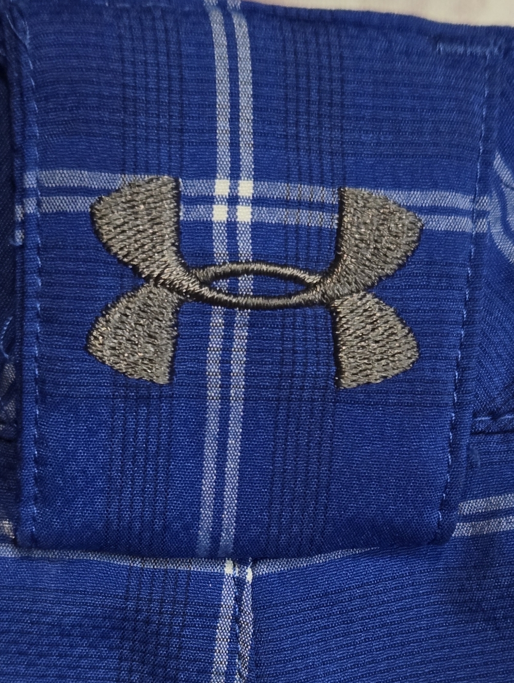 Under Armour Golf Shorts 38 Blue Plaid Performance 4-Way Stretch Showdown 10” - Picture 6 of 7